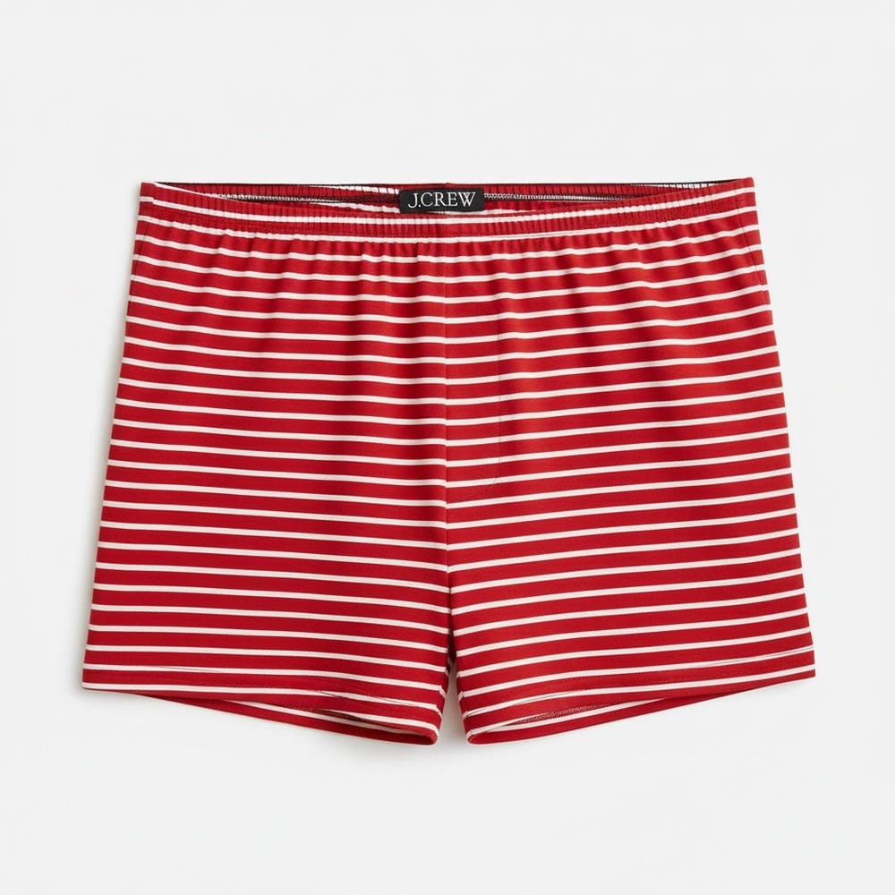 J. Crew Pima Cotton Pull-on Short in Stripe Red White Size XL